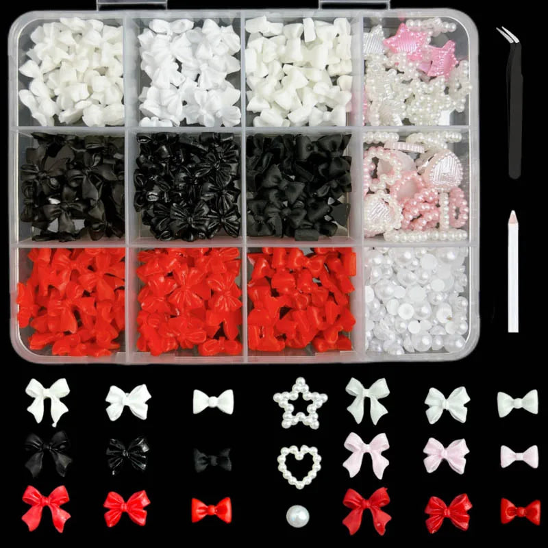 Mixed Acrylic Bowknot 3D Nail Art Decorations