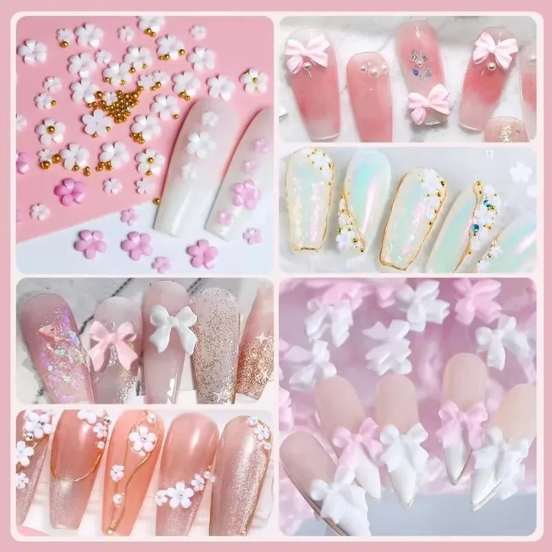 Mixed Acrylic Bowknot 3D Nail Art Decorations