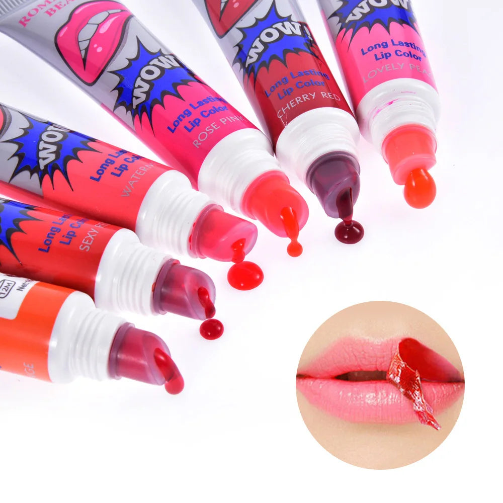 6 Colors Amazing Peel Off Liquid Lipstick Waterproof Long Lasting