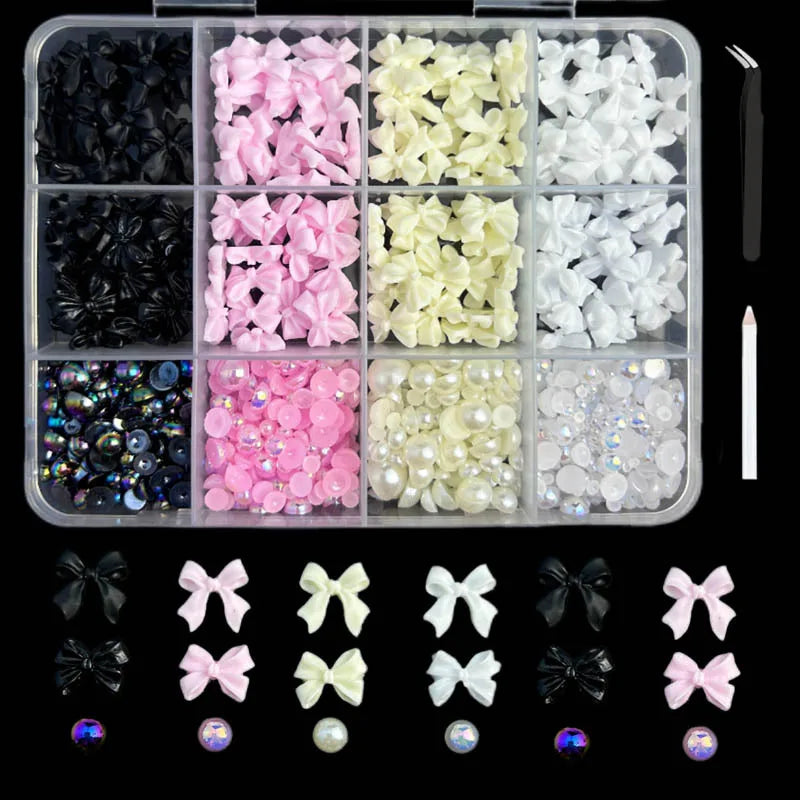 Mixed Acrylic Bowknot 3D Nail Art Decorations