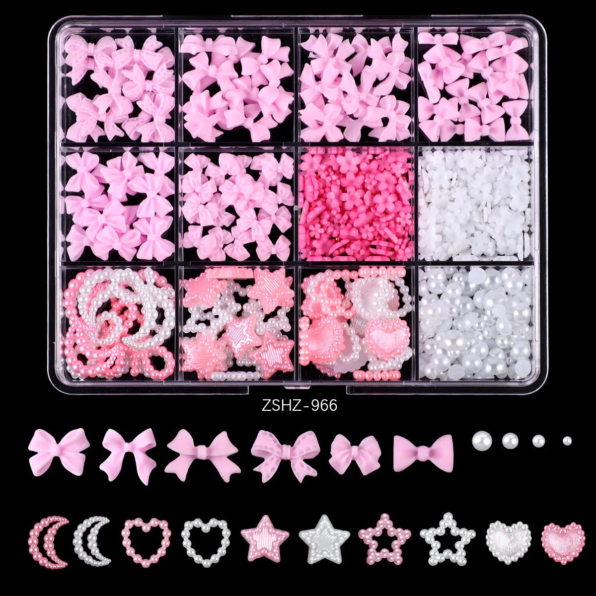 Mixed Acrylic Bowknot 3D Nail Art Decorations