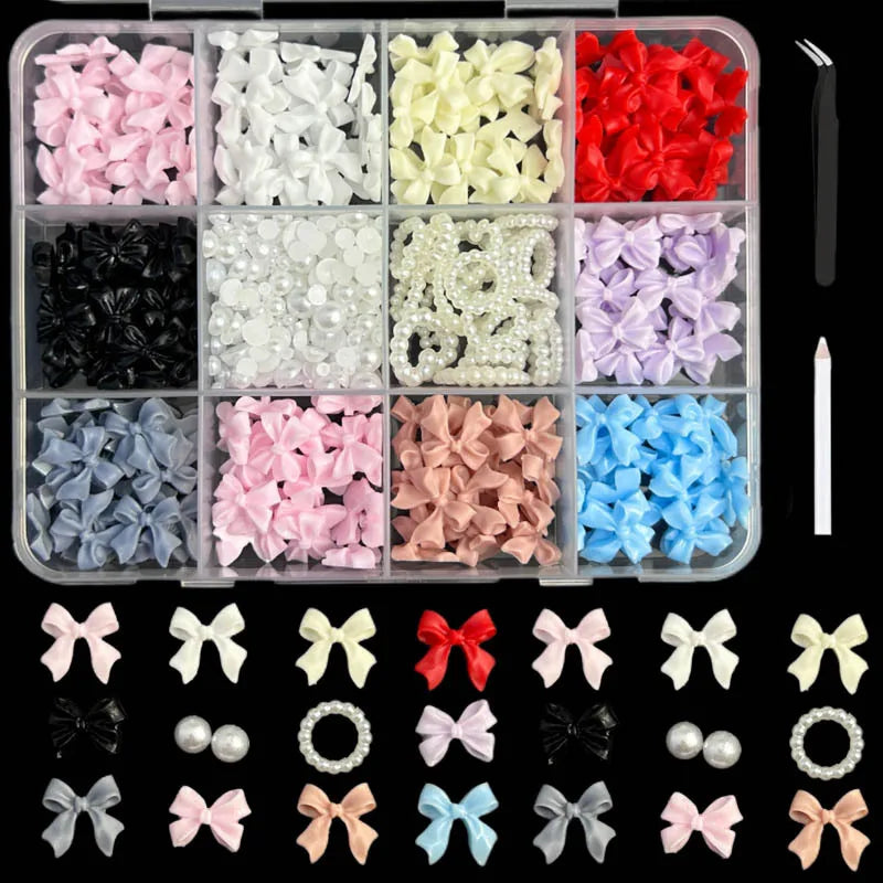 Mixed Acrylic Bowknot 3D Nail Art Decorations