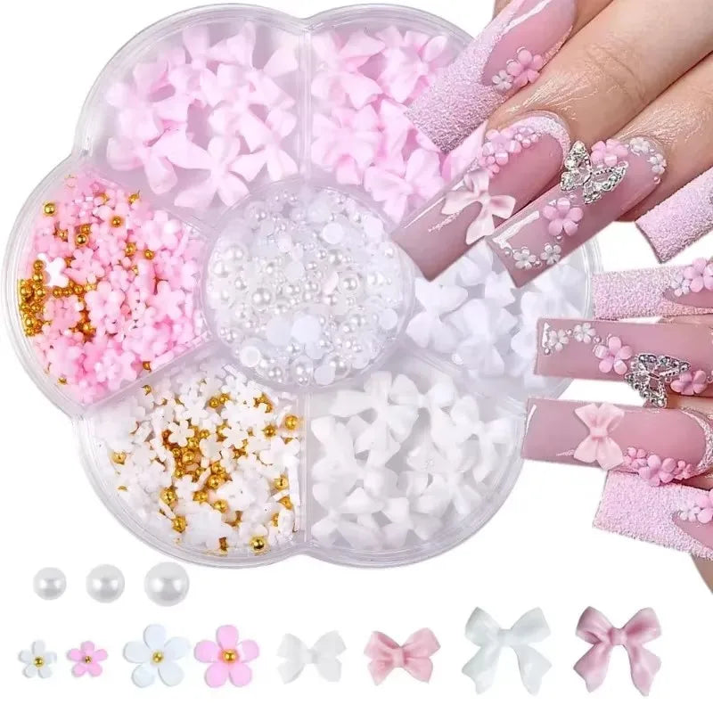 Mixed Acrylic Bowknot 3D Nail Art Decorations