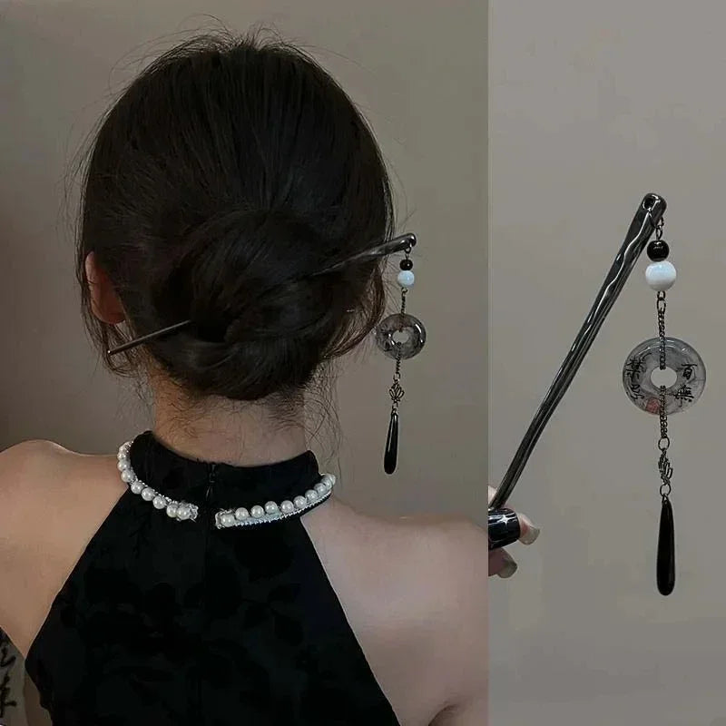 Style Butterfly Flower Tassel Hair Stick for Women