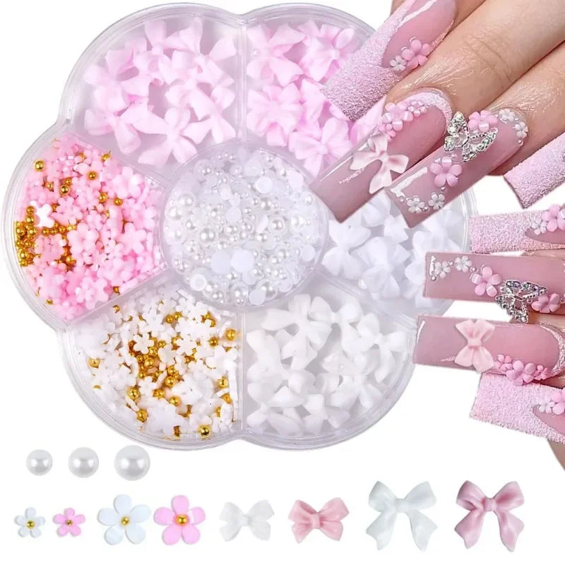 Mixed Acrylic Bowknot 3D Nail Art Decorations