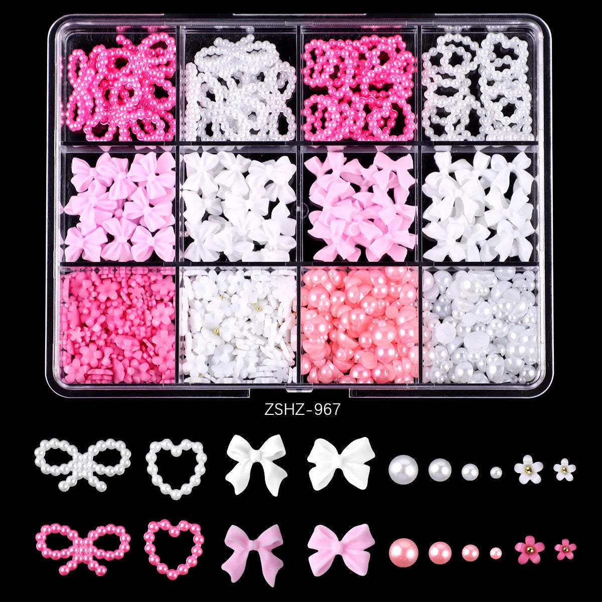 Mixed Acrylic Bowknot 3D Nail Art Decorations
