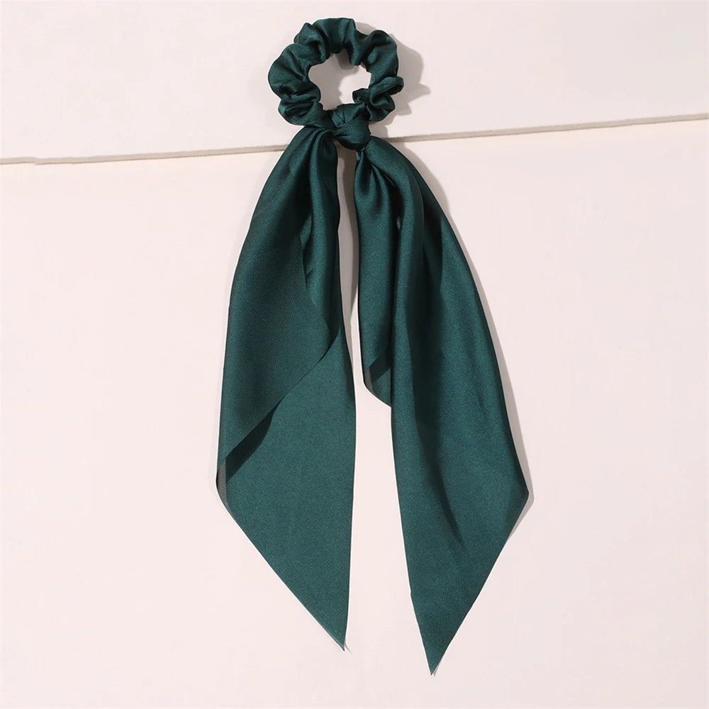 New Fashion Print Bow Scrunchies Hair Ribbon