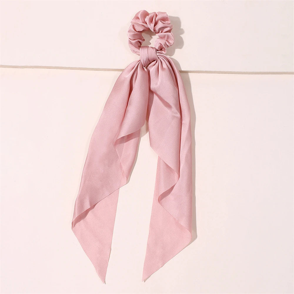 New Fashion Print Bow Scrunchies Hair Ribbon