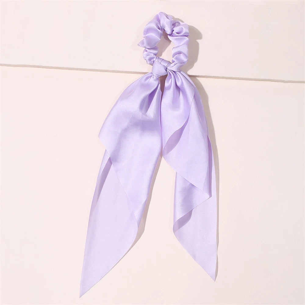 New Fashion Print Bow Scrunchies Hair Ribbon