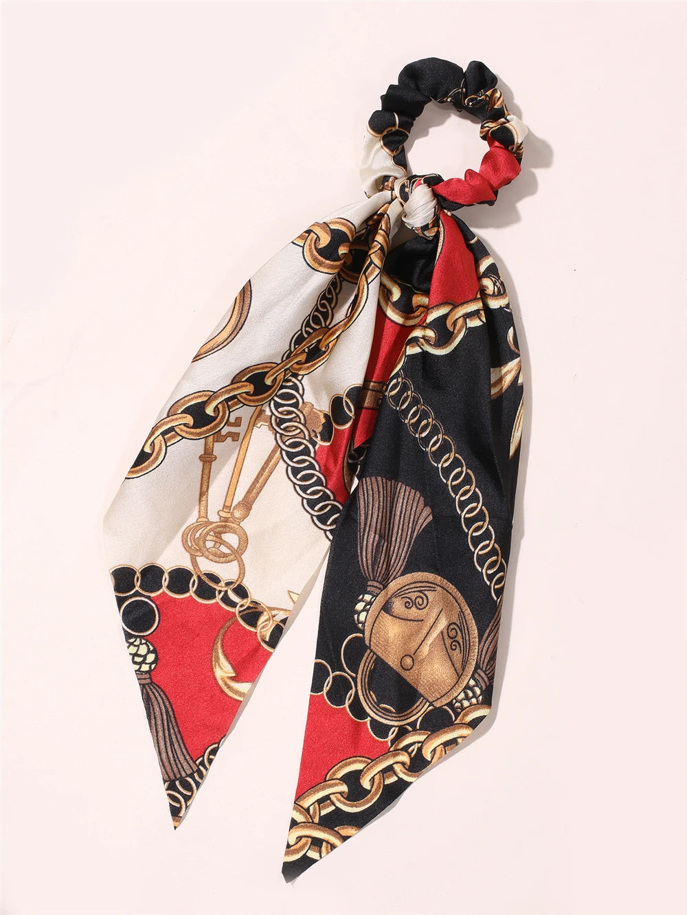 New Fashion Print Bow Scrunchies Hair Ribbon
