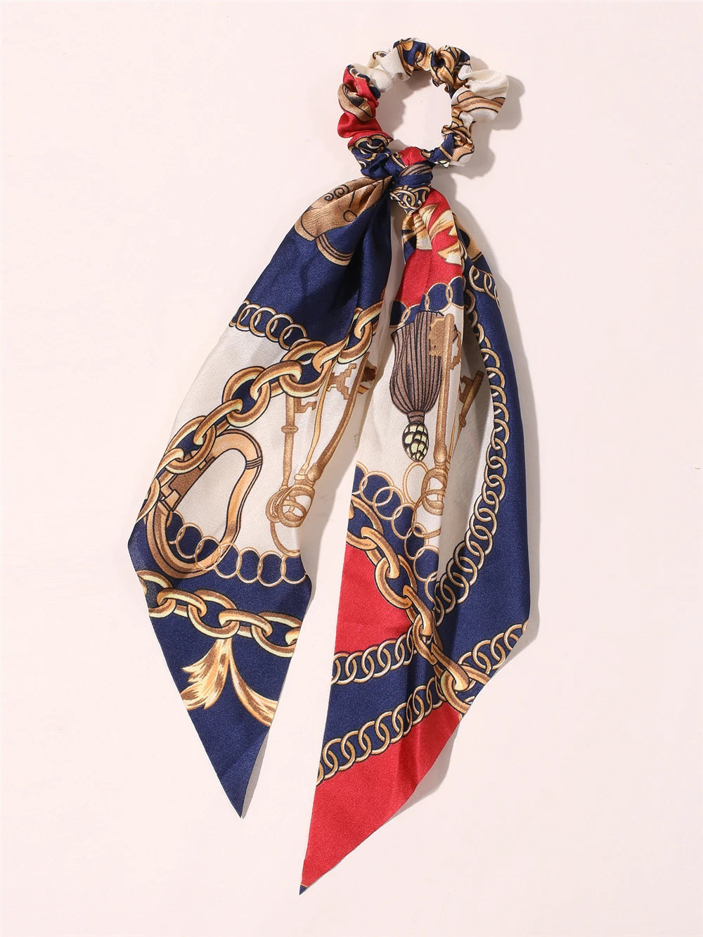 New Fashion Print Bow Scrunchies Hair Ribbon