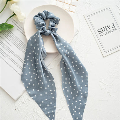 New Fashion Print Bow Scrunchies Hair Ribbon
