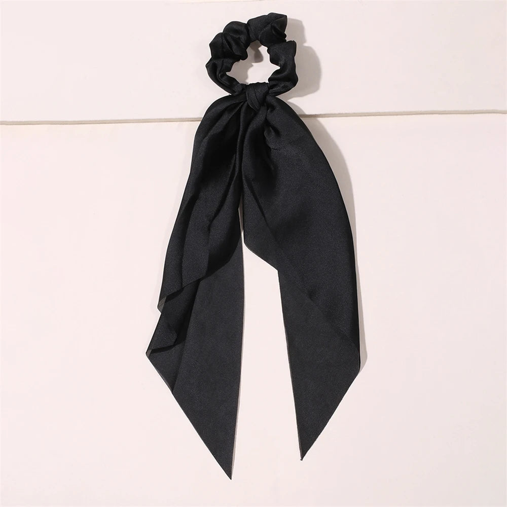 New Fashion Print Bow Scrunchies Hair Ribbon
