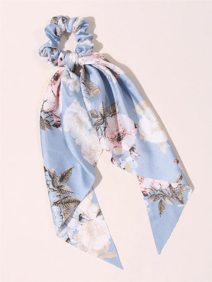 New Fashion Print Bow Scrunchies Hair Ribbon