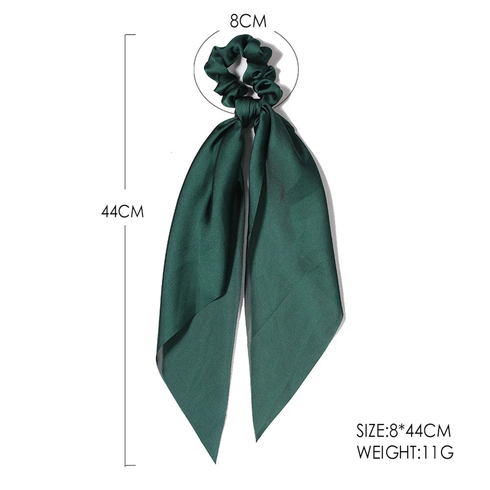 New Fashion Print Bow Scrunchies Hair Ribbon