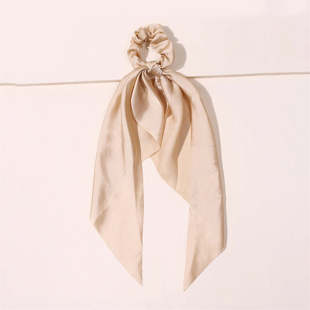 New Fashion Print Bow Scrunchies Hair Ribbon