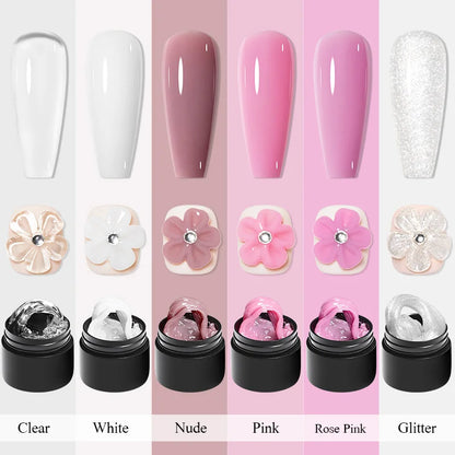 7ml Clear Non Stick Hand Solid Extension Nail Gel Polish