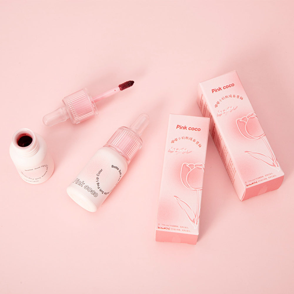 Pink Small Milk Bottle Mirror Face Lip Glaze