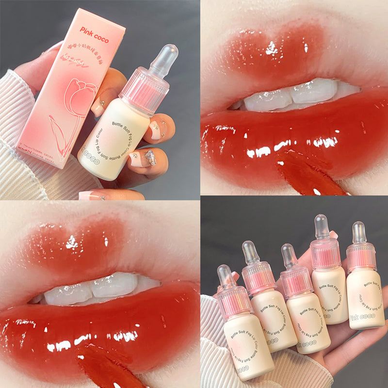 Pink Small Milk Bottle Mirror Face Lip Glaze