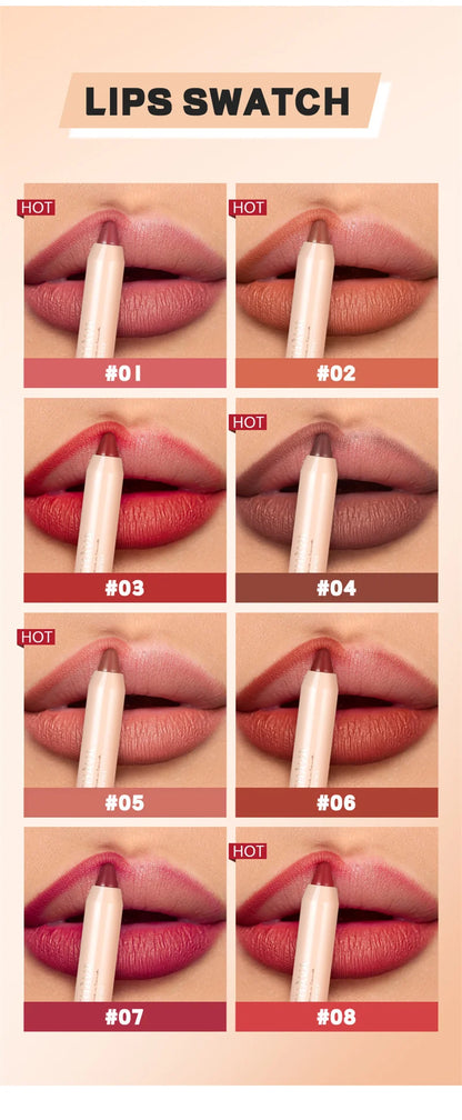 8-Colors Lipstick Pencil Waterproof Sexy Red Matte