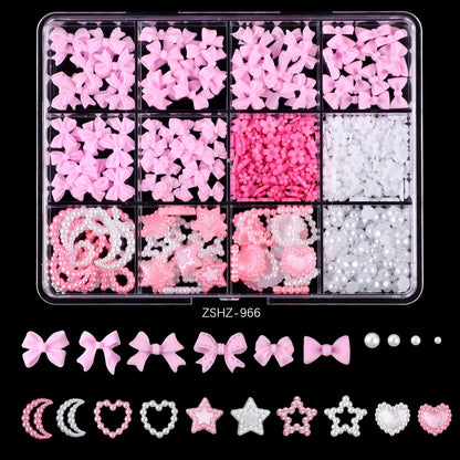 Mixed Acrylic Bowknot 3D Nail Art Decorations