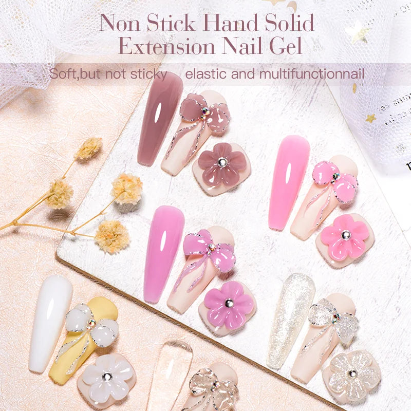 7ml Clear Non Stick Hand Solid Extension Nail Gel Polish