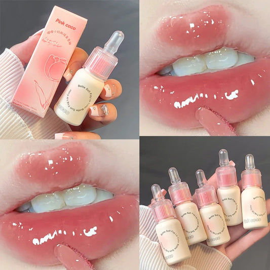 Pink Small Milk Bottle Mirror Face Lip Glaze