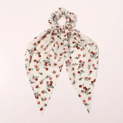 New Fashion Print Bow Scrunchies Hair Ribbon