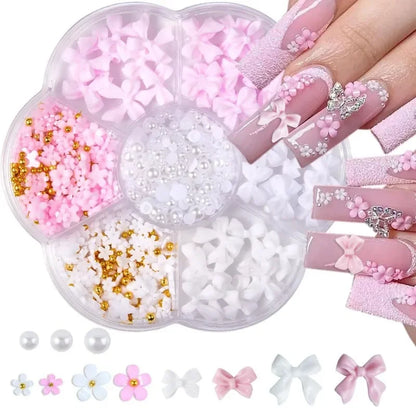 Mixed Acrylic Bowknot 3D Nail Art Decorations