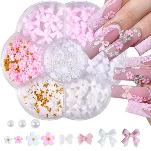 Mixed Acrylic Bowknot 3D Nail Art Decorations