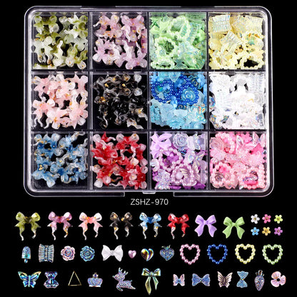 Mixed Acrylic Bowknot 3D Nail Art Decorations
