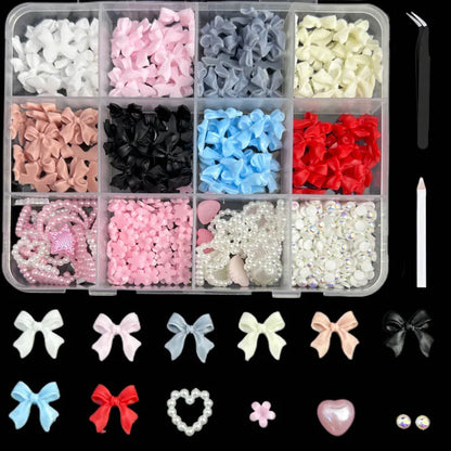 Mixed Acrylic Bowknot 3D Nail Art Decorations