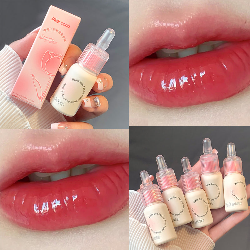 Pink Small Milk Bottle Mirror Face Lip Glaze