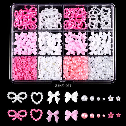 Mixed Acrylic Bowknot 3D Nail Art Decorations