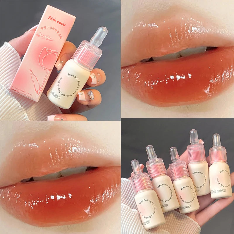 Pink Small Milk Bottle Mirror Face Lip Glaze